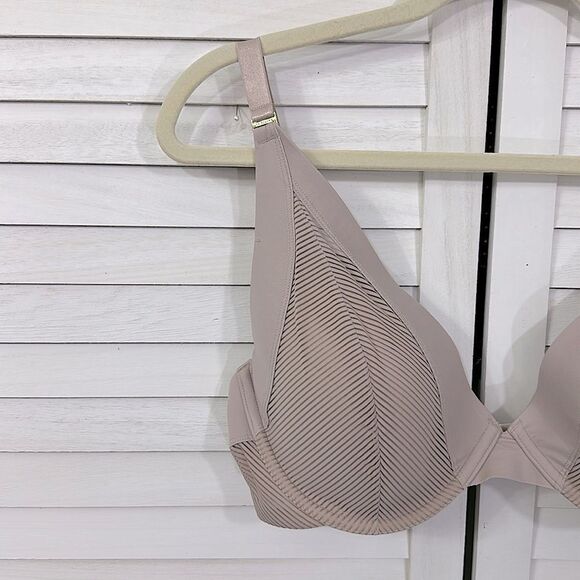 ThirdLove Plunge Push Up Bra 36E Taupe Underwire - Picture 4 of 12